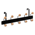 paris prix Patère de Porte "10 Boules" 44cm Noir & Naturel