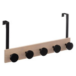 paris prix Patère de Porte en Bois "5 Têtes" 50cm Noir & Beige