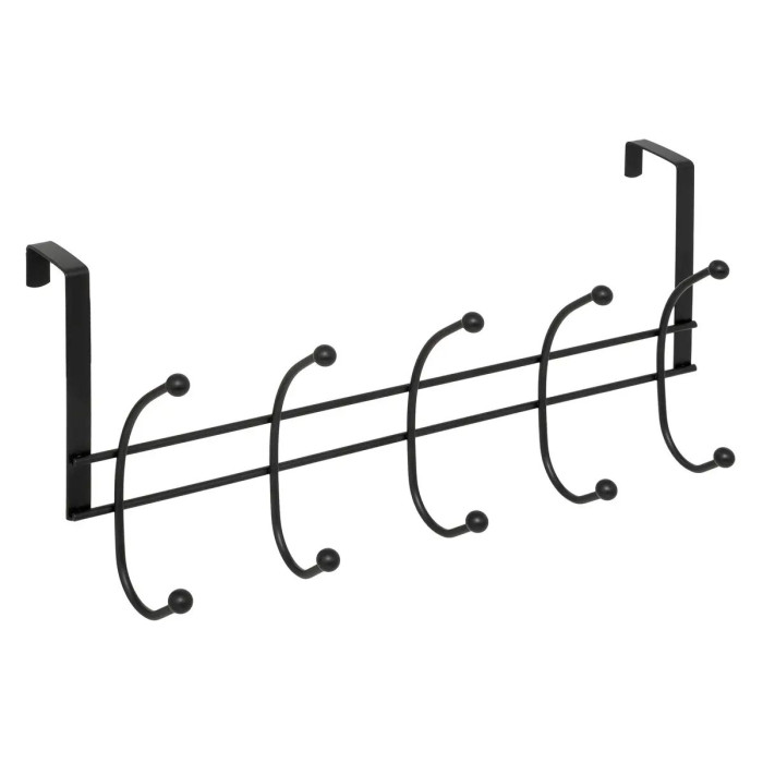 Paris Prix Patère De Porte En Métal "10 Têtes" 42cm Noir
