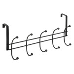 paris prix Patère de Porte en Métal "10 têtes" 42cm Noir