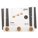 Paris Prix Patère En Métal & Bambou "3 Têtes" 20cm Blanc