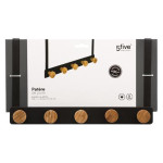 Paris Prix Patère En Métal & Bambou "5 Têtes" 20cm Noir