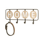 Paris Prix Patère Murale 4 Crochets "Home" 50cm Noir & Chêne