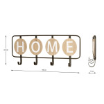 Paris Prix Patère Murale 4 Crochets "Home" 50cm Noir & Chêne