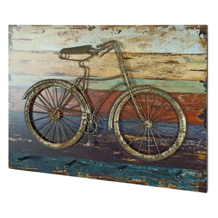 Paris Prix Patère Murale 4 Crochets "Vélo" 53cm Multicolore