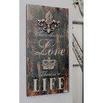 Paris Prix Patère Murale 5 Crochets "Love Life" 60cm Naturel