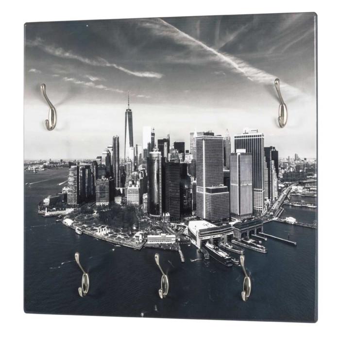 Paris Prix Patère Murale 5 Crochets "Skyline" 70cm Gris