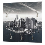 paris prix Patère Murale 5 Crochets "Skyline" 70cm Gris