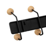 Paris Prix Patère Murale En Bois "10 Boules" 44cm Noir