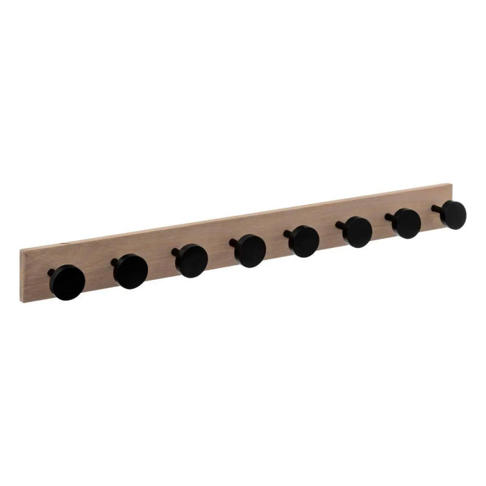 Paris Prix Patère Murale En Bois "8 Têtes" 80cm Noir & Naturel