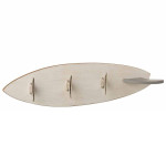 paris prix Patère Murale en Bois "Surf" 66cm Beige & Argent
