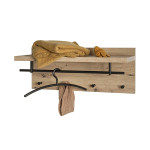 Paris Prix Patère Murale & Étagère "Miranda" 75cm Chêne & Noir