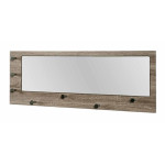 paris prix Patère Murale & Miroir "Bora" 80cm Chêne Foncé