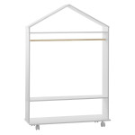 paris prix Penderie à Roulettes Enfant "Brad" 120cm Blanc