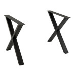 paris prix Pieds de Table en Métal Croix "Brant" 72cm Noir