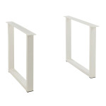 paris prix Pieds de Table en Métal Rectangle "Brant" 72cm Blanc