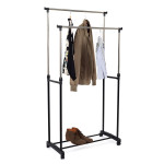 Paris Prix Portant à Vêtements Roulettes "Double" 160cm Noir