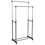 paris prix Portant à Vêtements Roulettes "Double" 160cm Noir