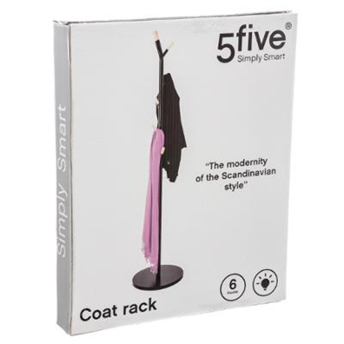 Paris Prix Porte-Manteau Métal 6 Tiges "Carry" 175cm Noir