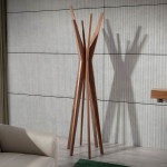 Paris Prix Porte-Manteaux En Bois "Noyer" 190cm Marron