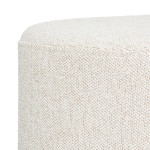 Paris Prix Pouf Bouclette Design Galet "Estria" 58cm Ivoire