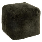 paris prix Pouf Carré Déco "Peau de Mouton" 45cm Vert
