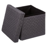 Paris Prix Pouf Carré Design "Mix N'Modul" 31cm Gris Foncé