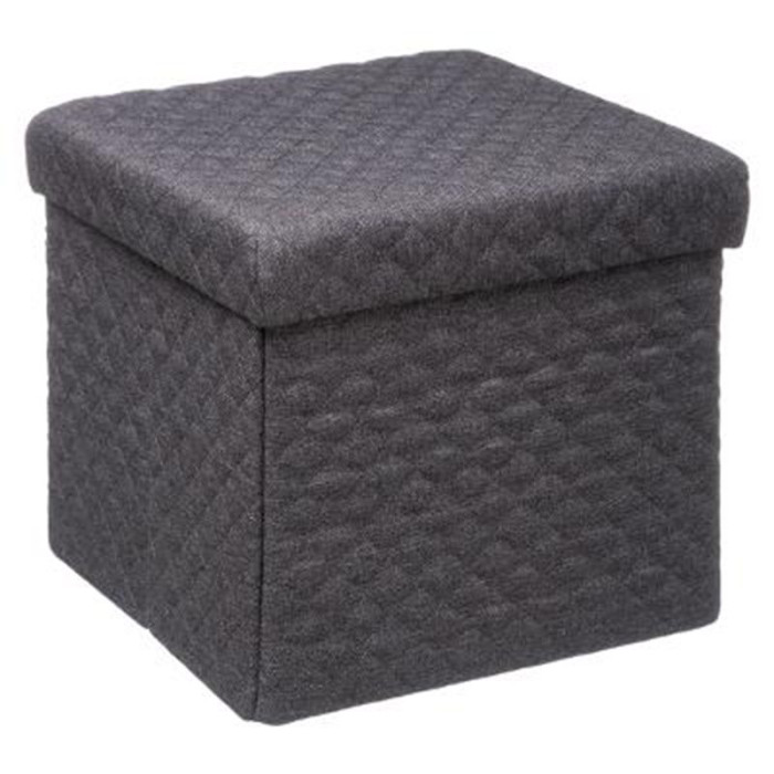Paris Prix Pouf Carré Design "Mix N'Modul" 31cm Gris Foncé