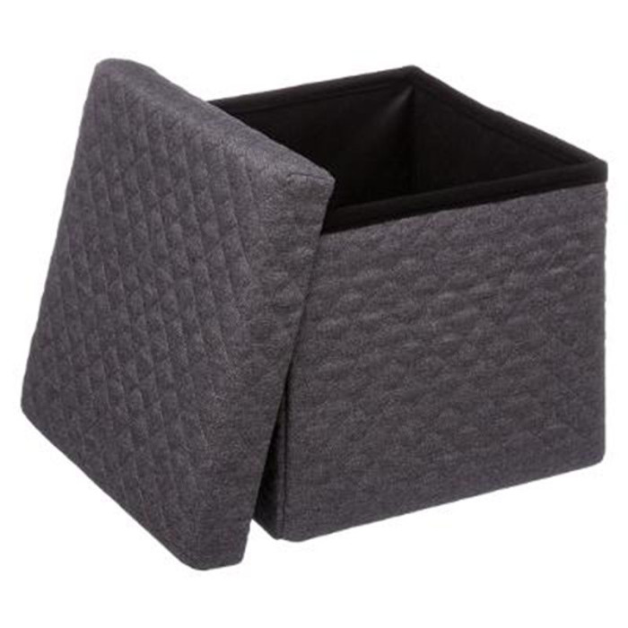 Paris Prix Pouf Carré Design "Mix N'Modul" 31cm Gris Foncé