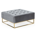 paris prix Pouf Carré en Velours "Lakota" 90cm Argent