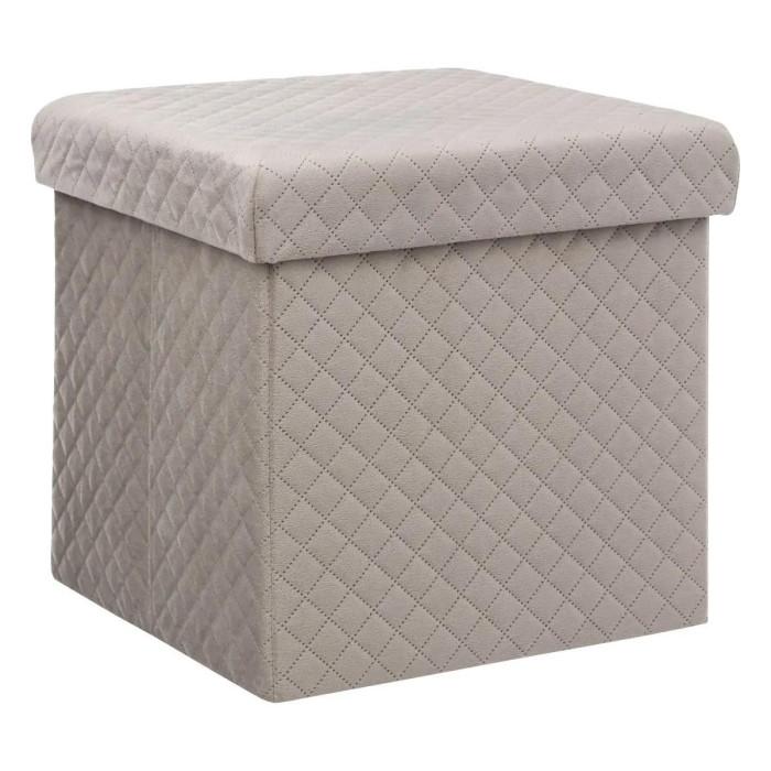 Paris Prix Pouf Carré En Velours "Mix N'Modul" 31cm Lin