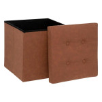Paris Prix Pouf Carré Pliable Design "Soren" 38cm Marron