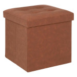 paris prix Pouf Carré Pliable Design "Soren" 38cm Marron