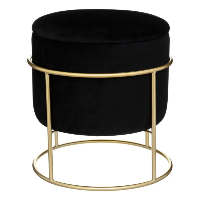 Paris Prix Pouf & Coffre De Rangement "Eliane" 44cm Noir