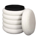 Paris Prix Pouf & Coffre De Rangement "Freya" 43cm Blanc