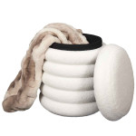 Paris Prix Pouf & Coffre De Rangement "Freya" 43cm Blanc