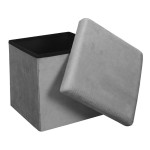 Paris Prix Pouf & Coffre De Rangement "Giulia" 38cm Gris