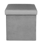 paris prix Pouf & Coffre de Rangement "Giulia" 38cm Gris