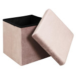Paris Prix Pouf & Coffre De Rangement "Giulia" 38cm Rose