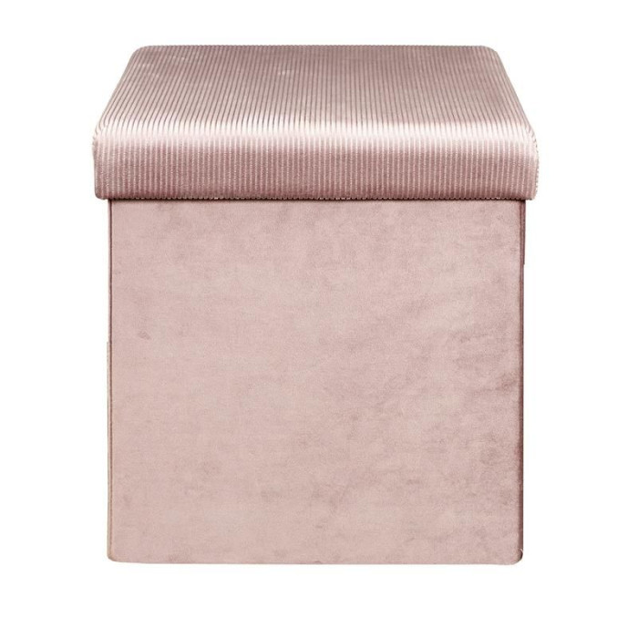 Paris Prix Pouf & Coffre De Rangement "Giulia" 38cm Rose