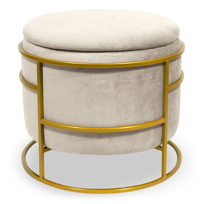 Paris Prix Pouf & Coffre De Rangement "Gorin" 43cm Beige