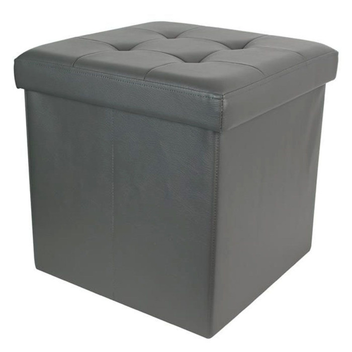Paris Prix Pouf & Coffre De Rangement "Home Factory" 38cm Gris