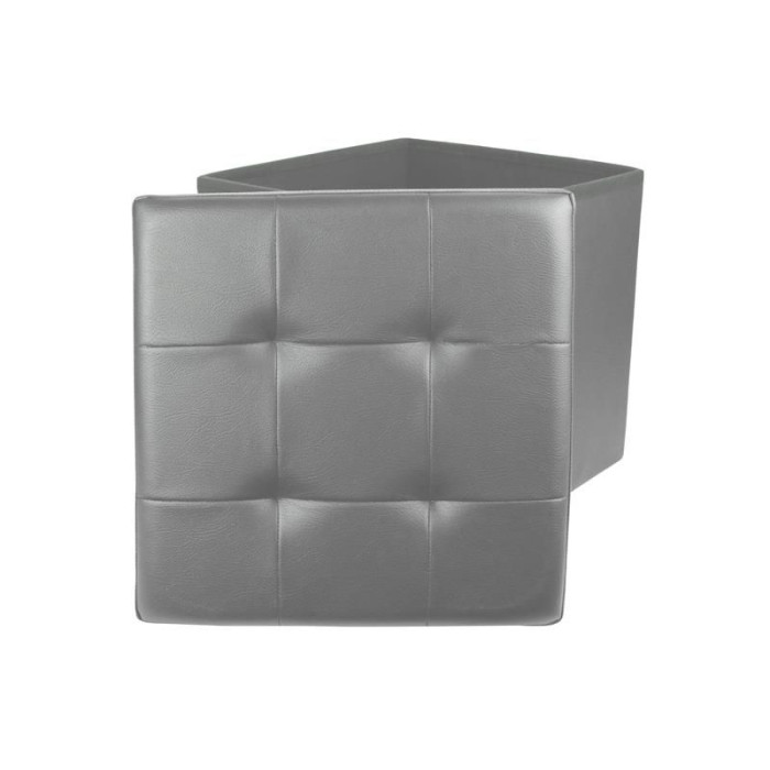Paris Prix Pouf & Coffre De Rangement "Home Factory" 38cm Gris
