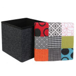 Paris Prix Pouf & Coffre De Rangement "Patchwork" 38cm Multicolore