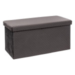 paris prix Pouf & Coffre de Rangement "Velours" 76cm Gris