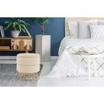 Paris Prix Pouf & Coffre De Rangement "Zéro" 41cm Ivoire