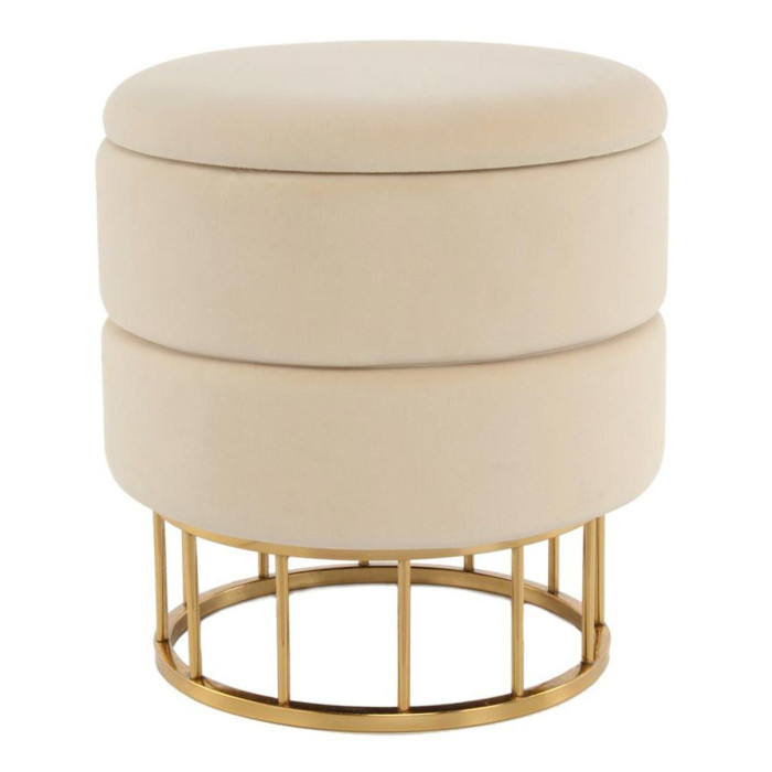 Paris Prix Pouf & Coffre De Rangement "Zéro" 41cm Ivoire