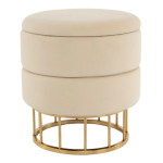 paris prix Pouf & Coffre de Rangement "Zéro" 41cm Ivoire