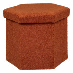 paris prix Pouf Coffre Pliable Bouclette "Jaiko" 46cm Ambre