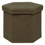 paris prix Pouf Coffre Pliable Bouclette "Jaiko" 46cm Kaki